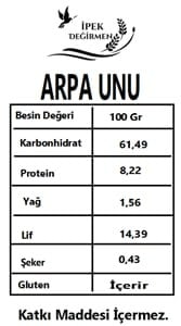 İpek Değirmen Arpa Unu, 2 Kg, Aile Boyu, Saf