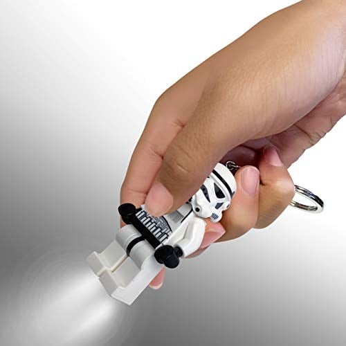 IQ Lego Star Wars Schlüsselanhänger mit LED-Taschenlampe Spielzeuggeschenke für Kinder - 76 mm große Figur - 2 CR2025 Batterien enthalten