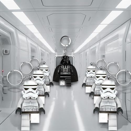 IQ Lego Star Wars Schlüsselanhänger mit LED-Taschenlampe Spielzeuggeschenke für Kinder - 76 mm große Figur - 2 CR2025 Batterien enthalten