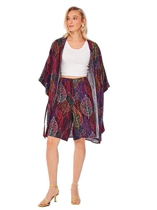 İri Yaprak Desen Kimono 67449