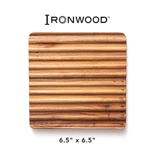 Ironwood Gourmet Sedona Trivet, 2li Set Akasya Ahşap Sıcak Bulaşıklık