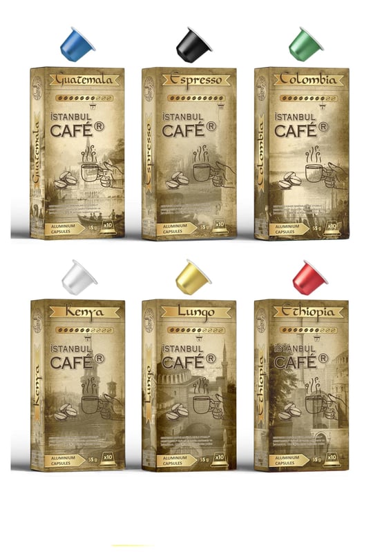 İstanbul Cafe® Alüminyum Nespresso Uyumlu Kapsül Kahve 6lı Paket