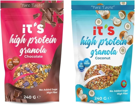 its Yüksek Protein Granola 2li Paket - Hindistan Cevizli & Şekersiz Çikolatalı 240 G