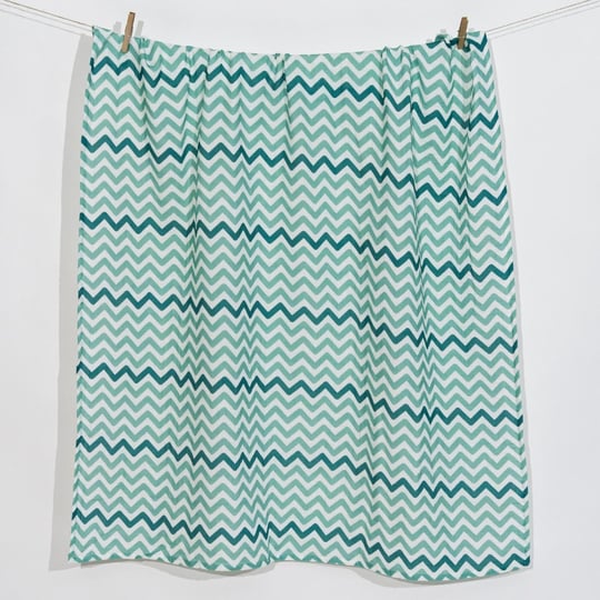Itsy Bitsy Kids Big Flower Green Zigzag , Müslin Bebek Örtüsü ,70x70 Cm