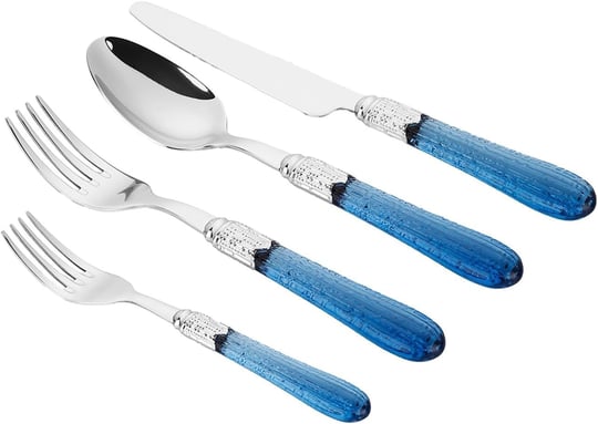 Ivory 16 Parça Paslanmaz Çelik Çatal Kaşık Bıçak Seti Mavi