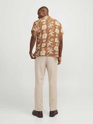 JACK & JONES Comfort Fit Kısa Kollu Resort Yaka Çiçek Desenli Gömlek, JPRBLUFLORES