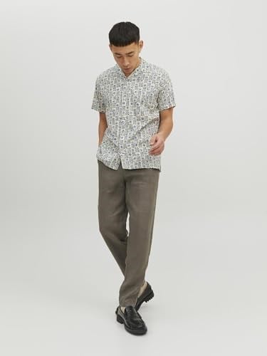 JACK & JONES Desenli Polo Yaka Kısa Kol Gömlek, 12234367