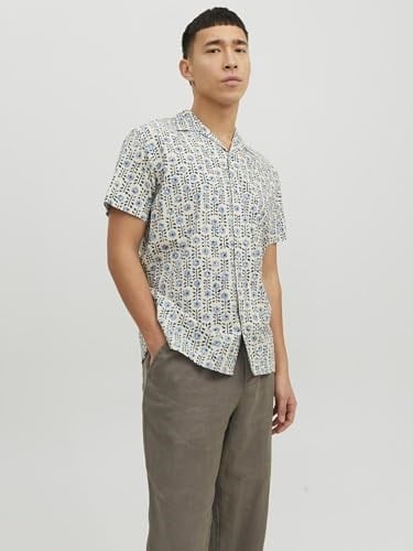JACK & JONES Desenli Polo Yaka Kısa Kol Gömlek, 12234367