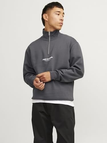 JACK & JONES Erkek Jorvesterbro Sweat Quarter Zip Hn Noos Sweatshirt