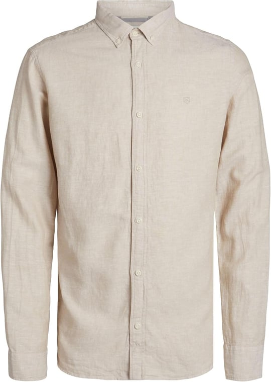 JACK & JONES Erkek Jprccmaze LINEN SHIRT L/s Button DOWN LN Gömlek
