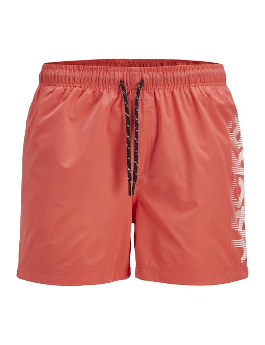 Jack & Jones Erkek Logo Baskili Deniz Sortu - Maui Hot Coral, 12275129