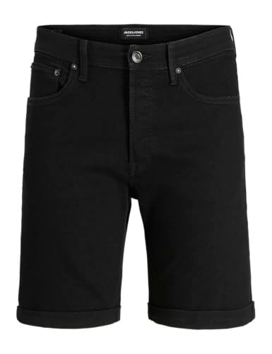 Jack & Jones Erkek Regular Fit Kot Şort - JJORiginal Rick Model Siyah XXL