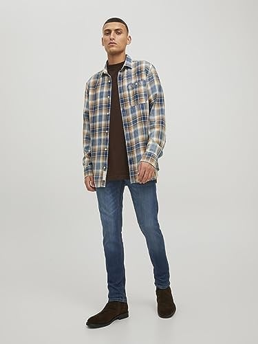 JACK & JONES Erkek Slim Fit Jeans JJIGLENN JJORİJİNAL AM 819 NOOS PIW Slim Fit Jeans