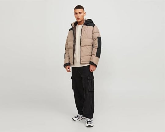 Jack Jones Jcootis Sn Erkek Günlük Mont (Suya Dayanıklı) 12239001-MOUNTAIN-TRAIL Krem