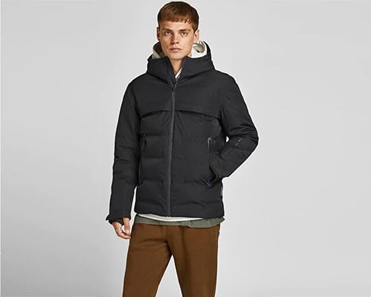 Jack Jones Jcotarwin Puffer Erkek Günlük Mont 12225287-BLACK Siyah
