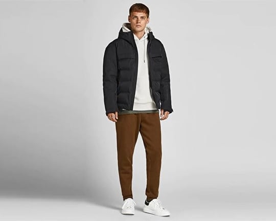 Jack Jones Jcotarwin Puffer Erkek Günlük Mont 12225287-BLACK Siyah