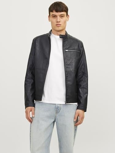 JACK & JONES Jjedylan Pu Biker Jacket Noos Bisikletçi ceketi Erkekler