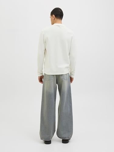 JACK & JONES JJEGEORGE KNIT POLO LS SN Erkek Triko/Kazak Cloud Dancer XL