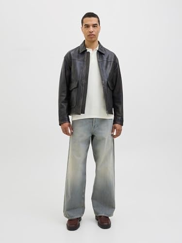 JACK & JONES JJEGEORGE KNIT POLO LS SN Erkek Triko/Kazak Cloud Dancer XL