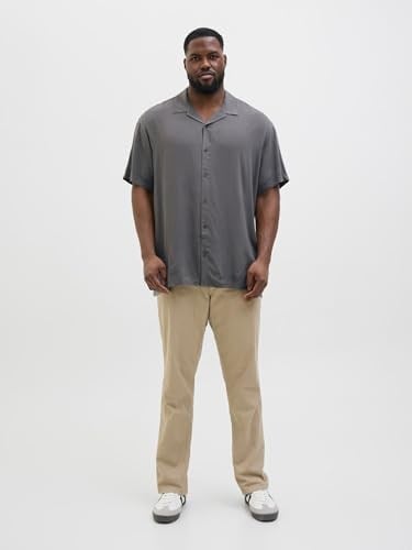 JACK & JONES Jjejeff Solid Resort Shirt S/S Sn Pls Kısa kollu gömlek Erkekler