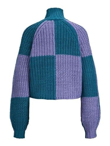 JACK & JONES JJXX JXKELVY CHUNKY CHECK HIGH NECK KNIT Triko Kadın