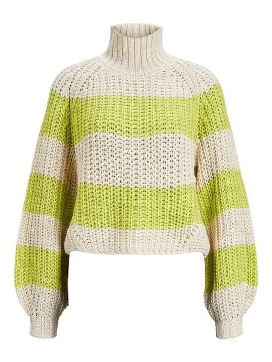 JACK & JONES JJXX JXKELVY CHUNKY STRIPE HIGH NECK KNIT SN Triko Kadın