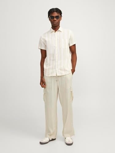 JACK & JONES JPSTBILL JJNATE LINEN BLEND CARGO JOGGER Kargo Pantolon Erkek