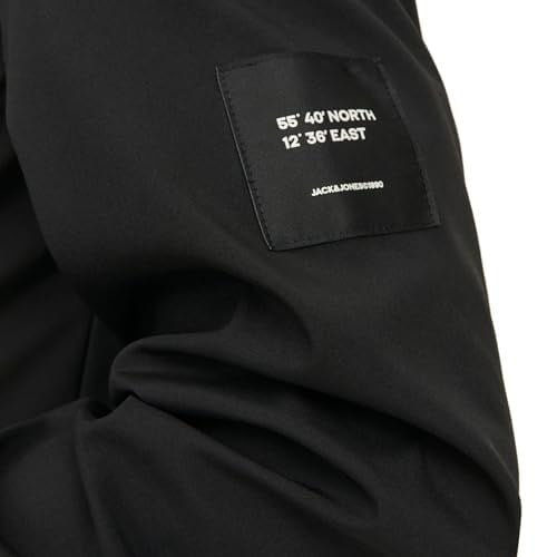JACK & JONES JUNIOR Erkek Çocuk JJEHERO Şişme Kapüşon NOOS JNR Ceket, Siyah/Detay: Düz, 140