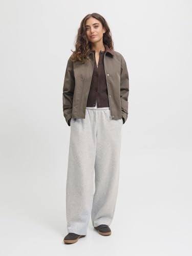 JACK & JONES JXSTUDIO VESTERBRO HW PANT SWT NOOS Kadın Pantolon Light Grey Melange Print:BRIGHT WHITE JJXX STUDIO M