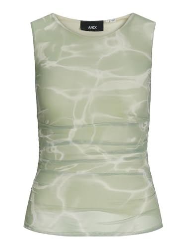 JACK & JONES Kadın JXANDREA SL MESH TOP WVN Tişört Açık Yeşil XS