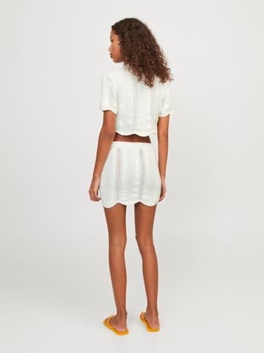 JACK & JONES Kadın JXWAVY SKIRT KNIT Mini Etek Kirli Beyaz XXS