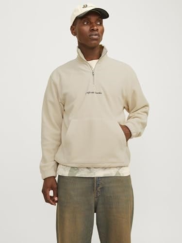 JACK & JONES Vesterbro Fermuarlı Yaka Erkek Polar 12262981 Bej XL XL