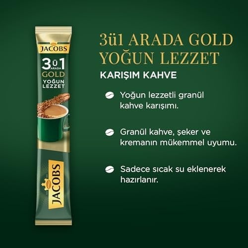 Jacobs 3ü 1 Arada Yoğun Lezzet 18 Gram x 40 x 6 Adet, Kahve