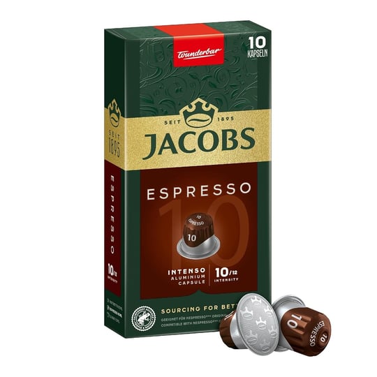 JACOBS - Espresso 10 Intenso - Yüksek Yoğunluk - Güçlü ve Yoğun - Espresso Kapsülleri - 10 alüminyum kapsül