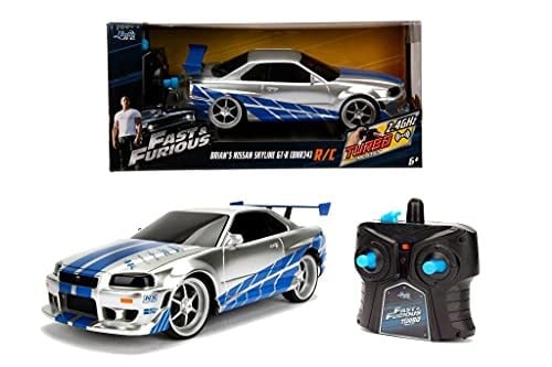 Jada Hızlı ve Öfkeli Uzaktan Kumandalı Araba - Nissan Skyline GTR, 1:16 Ölçek, Yüksek Hız ve Performans, Fast & Furious RC Araba - Seçenekler: Nissan Skyline GTR, 1995 Toyota Supra, 1970 Dodge Charger