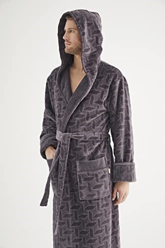 Jakarlı%100 Cotton Erkek Bornozu