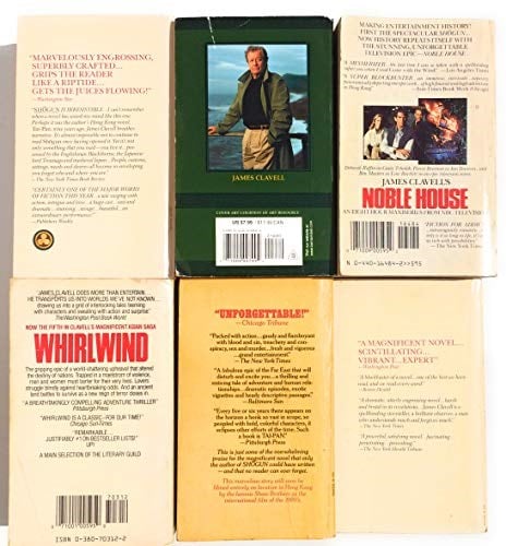James Clavell komple Asya Saga 6 Novel Set Shogun, GAI-Jin, King Rat, Noble House, Whirlwind, Tai Pan içerir