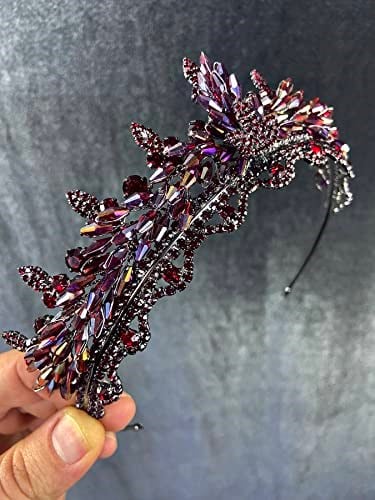 Janjanlı Mor Kristal Boncuklu Marvel Model Kına Ve Gelin Tacı