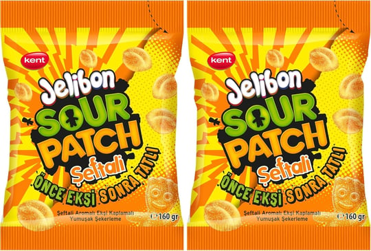 Jelibon Sour Patch Şeftali Aromalı Yumuşak Şekerleme 160 gr (2 paketi)