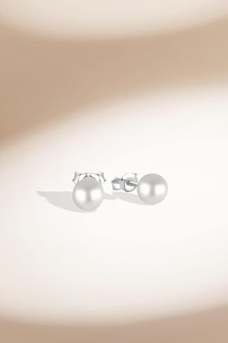 Jelux 925 Ayar Gümüş 6 Mm Inci Çivili Küpe