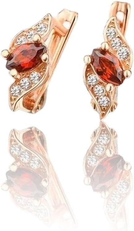 Jelux 925 Ayar Gümüş Özel Tasarım Rose Renkli Yakut Taşlı Çocuk Küpe