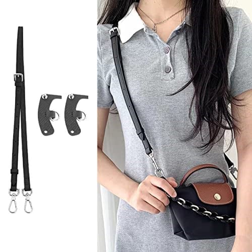 Jiesinlov Longchamp Le Pliage Mini Kılıfı için Deri Çanta Askıları Dönüşüm Kiti, Çanta Askısı Crossbody Ayarlanabilir Değiştirme