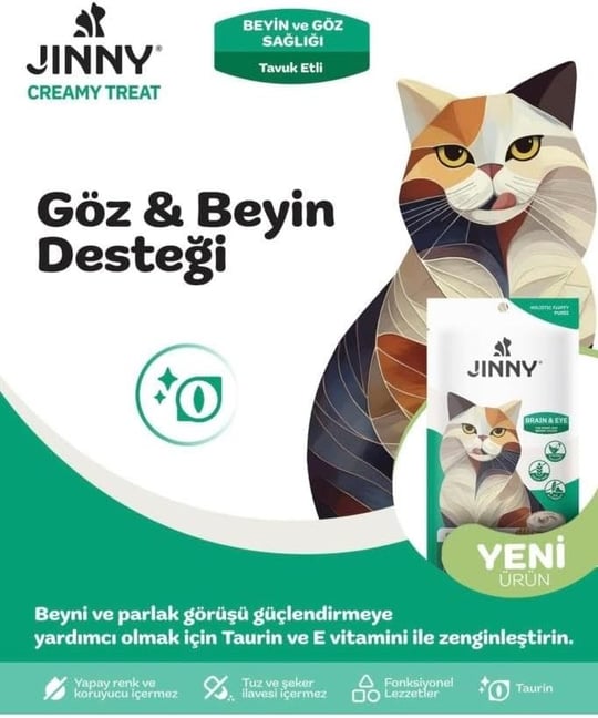 Jinny Creamy Treat Brain Eye Tavuk Etli Kedi Sıvı Ödülü 5X15GR