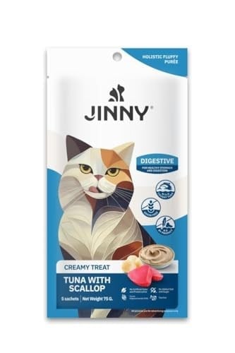 Jinny Creamy Treat Digestive Tuna İstiridye Etli Kedi Sıvı Ödülü 5X15GR