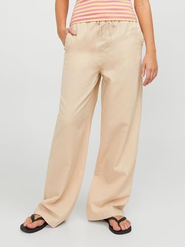 JJXX Jxflora Linen Blend Mw String Pant Sn Keten pantolon Kadın