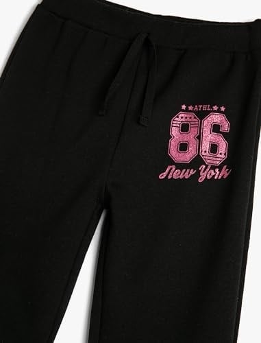 Jogger Eşofman Altı Beli Bağlamalı Sim Baskı Detaylı