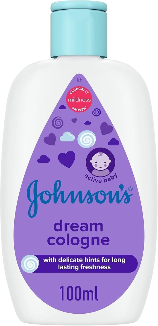 Johnsons Baby Dream Bebek Kolonyası 100 ml | Klinik olarak kanıtlanmış hafif formül, alkolsüz, doğal olarak türetilmiş, paraben, sülfat, boya ve ftalat içermez