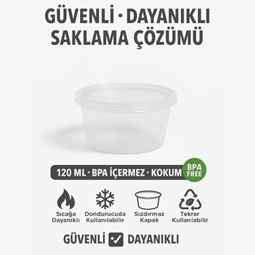 Jouis Saklama Kabı Sos 50 Adet 120 ml – 4 oz Kemik Suyu, İlik Suyu, Anne Sütü, Sos ve Püre Dondurucu Uyumlu Buzluk Kabı, Sızdırmaz Kapaklı (BPA İÇERMEZ - KALİTELİ)