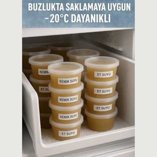 Jouis Saklama Kabı Sos 50 Adet 120 ml – 4 oz Kemik Suyu, İlik Suyu, Anne Sütü, Sos ve Püre Dondurucu Uyumlu Buzluk Kabı, Sızdırmaz Kapaklı (BPA İÇERMEZ - KALİTELİ)