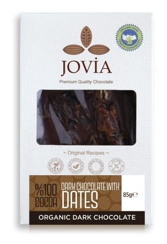 JOVİA Organik Çikolata-%100 Bitter Hurmalı 85 gr